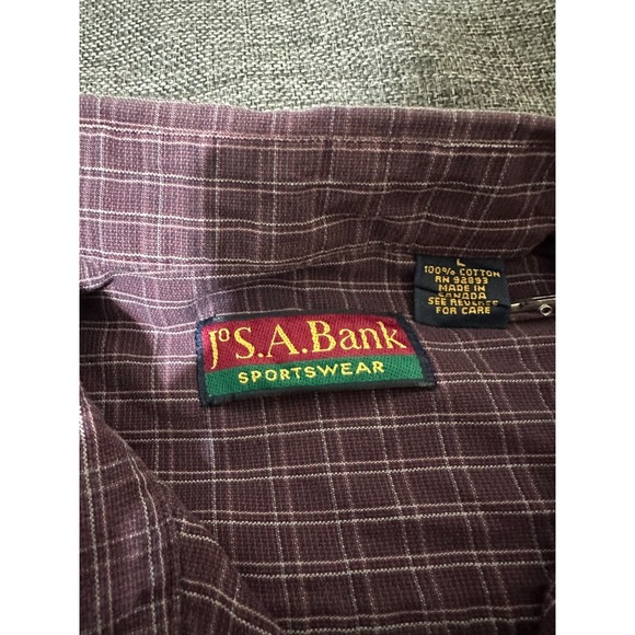 Jos A Bank Sportswear Men's L Plaid Long Sleeve Shirt - Picture 4 of 5